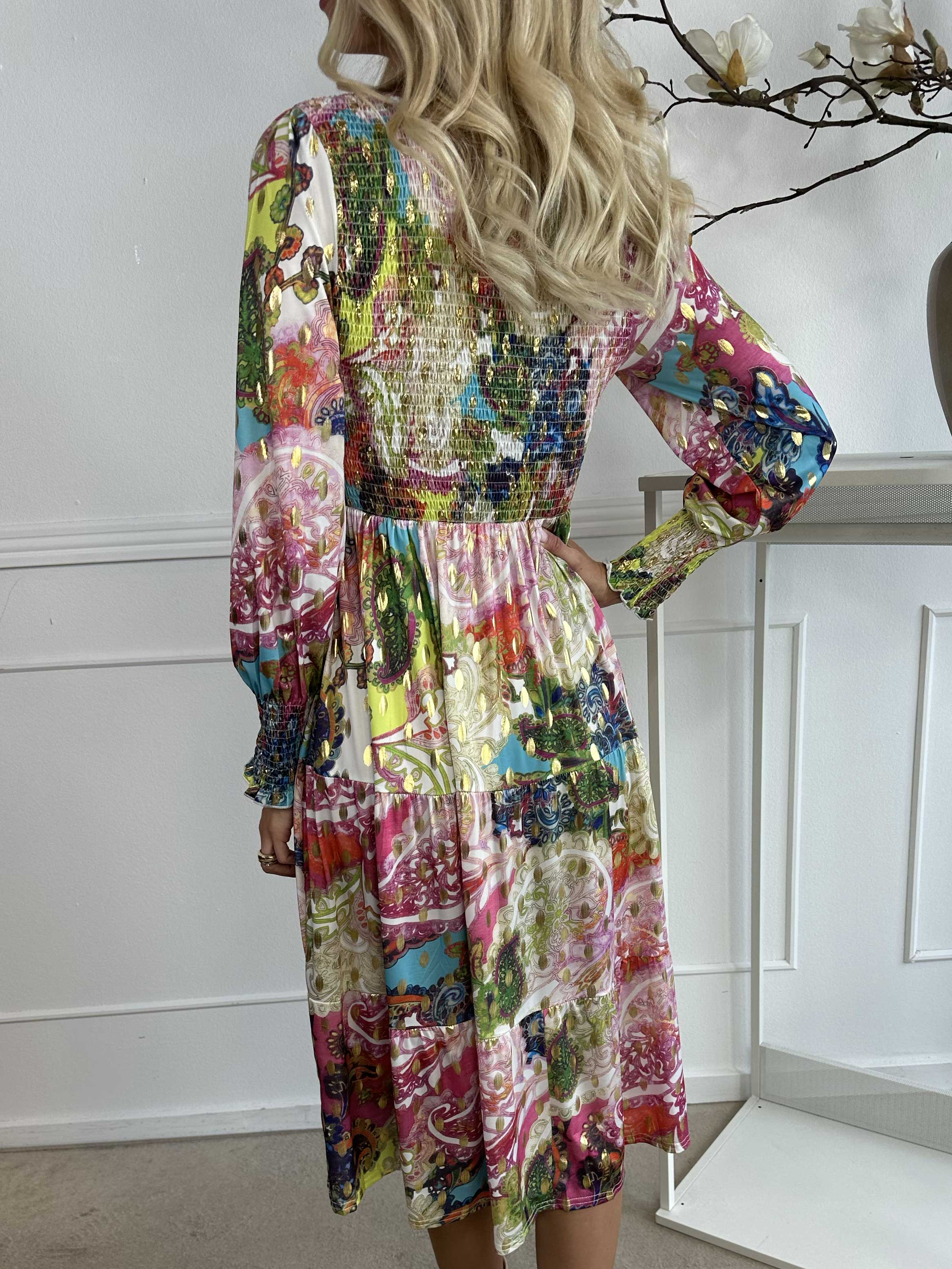 Kelly Elements Long - Elastisk klänning med smock över bröstet